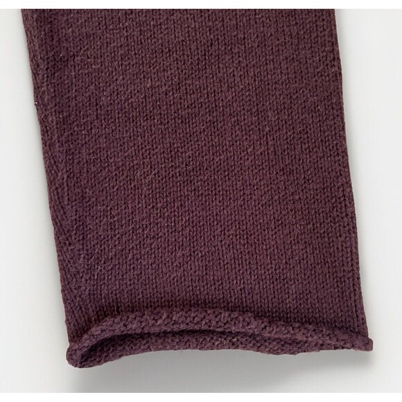 Eileen Fisher Crewneck Sweater Womens SMALL Deep Plum Purple Raw Hem 3/4 sleeve - Picture 2 of 6